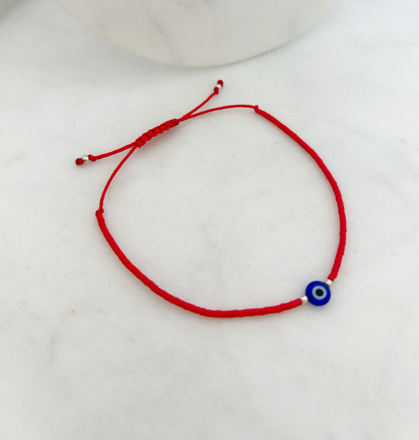 Pulsera hilo ajustable de mostacillas Miyuki +Ojo turco de vidrio, accesorios, joyas de plata para mujer, accesorios