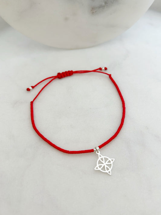 Pulsera hilo ajustable de mostacillas , Miyuki + Nudo de Bruja , ccesorios, joyas de plata para mujer, accesorios