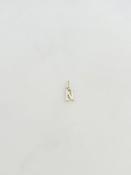 Colgante Letra N de Plata 925 para collar , joyas de plata para mujer, accesorios