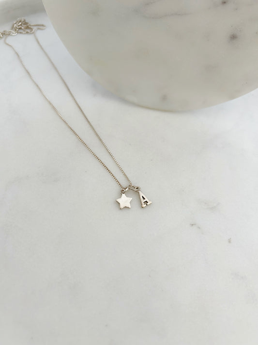 cadena de plata 925 para mujer estrella de plata 925, inicial de plata , joyas de plata para mujer, accesorios